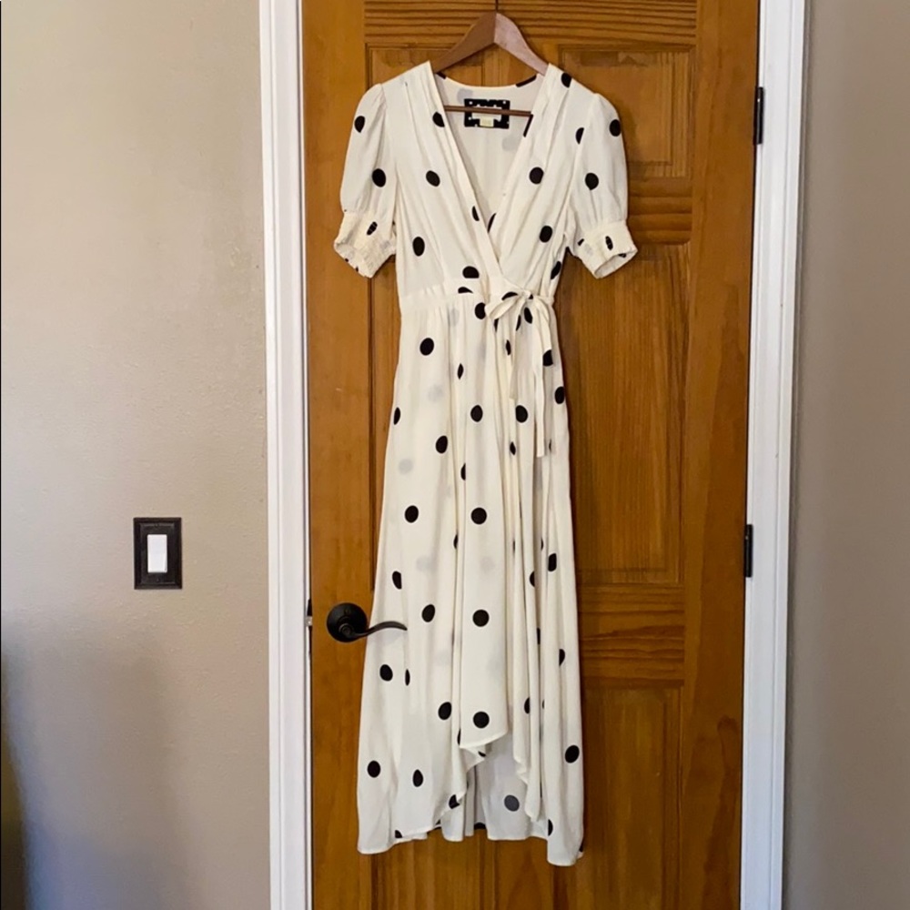 Anthropologie Breanna black/white polka dot dress!